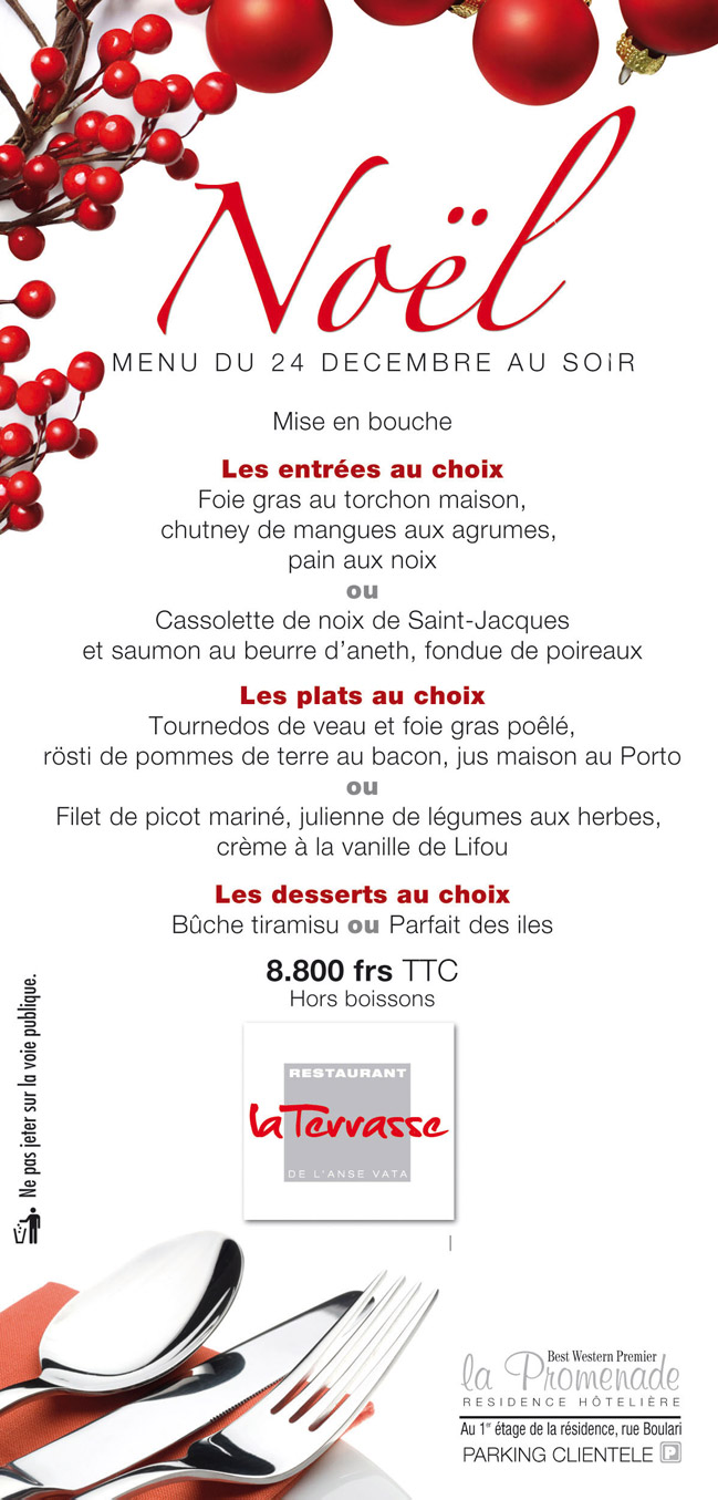 Les menus de fin d'année - Resto.nc, les restaurants en Nouvelle