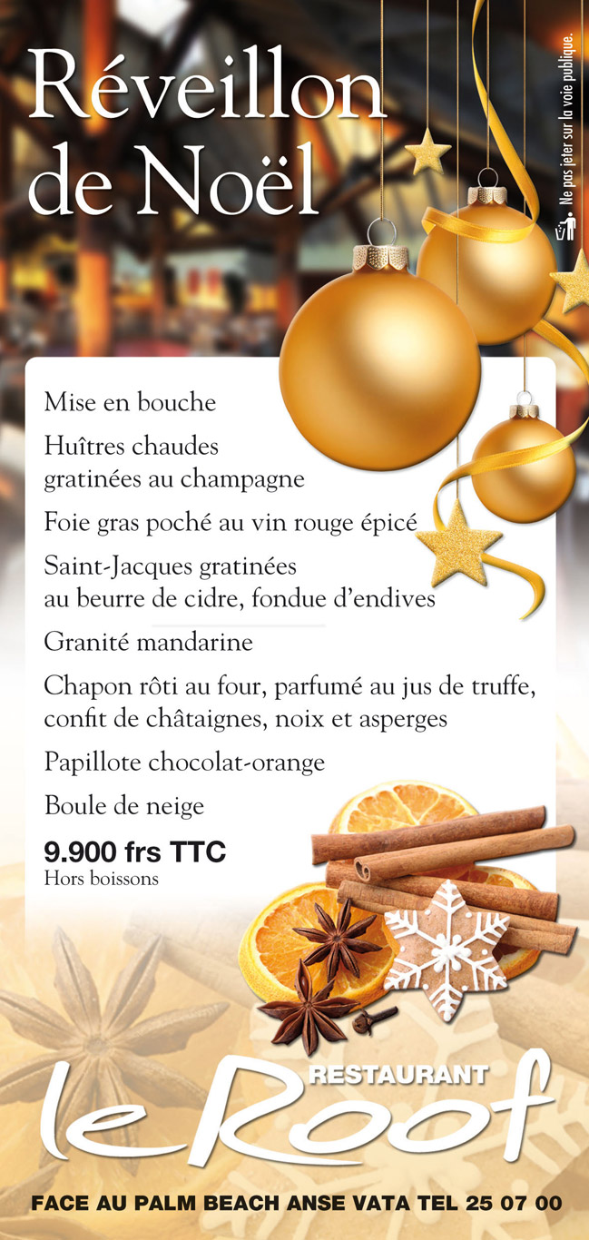 Les menus de fin d'année - Resto.nc, les restaurants en Nouvelle